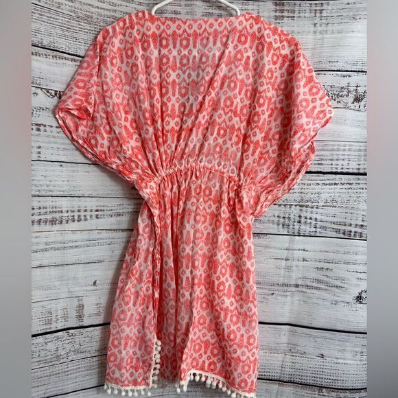 Stella And Dot Beach Cover Up Womens one size Tunic Cotton Tunic Bom Bom Boho - Picture 4 of 8